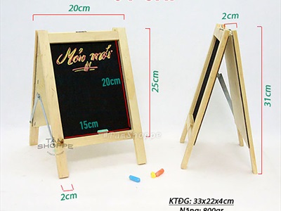 Standee bảng đen viết phấn Menu chữ A 2 mặt để bàn 30x20cm [Dễ viết - Gấp gọn] BANGDEN-04